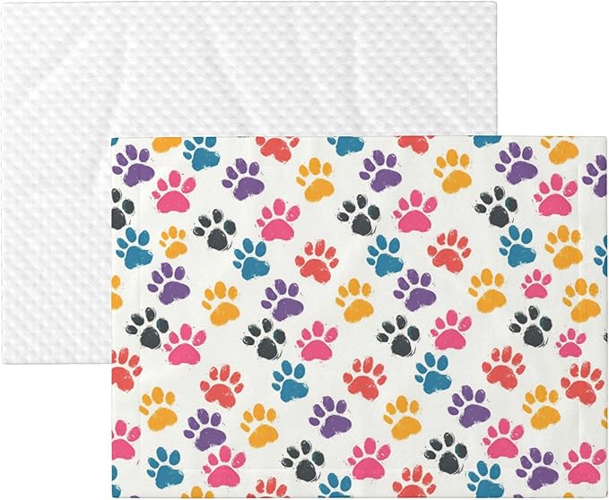 Colorful Paws Blanket for Pet - Dog Throw Blanket 23x16 Rainbow Couch Blankets for Puppy Dogs Cats