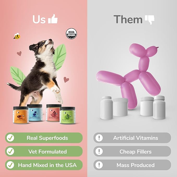 kin+kind Dog Supplement Powder - Supplement for Dogs & Cats for Healthy Immunity - Bladder Support - Natural Formula with Organic Cranberry, Blueberry and Coconut - Made in USA - Bundle (3 x 8 oz)