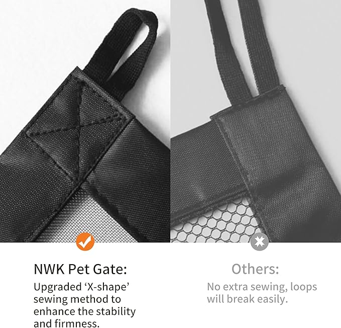 NWK Pack of 2 Magic Dog Gate for Stairs Pet Gate for The House Providing a Safe Enclosure for Pets to Play and Rest, 6 Hooks Design (2, 35''X30'')