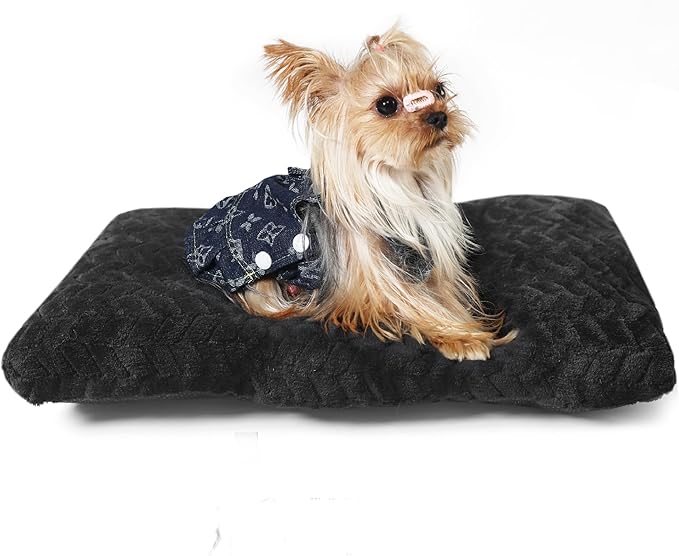 Dog Crate Mat for Dog Cages Black Dog Bed for Small Dogs 22 Inch Dog Crate Bed Washable Dog Mats for Sleeping,Up to 15 lbs Soft and Fluffy Small Dog Bed for Crate Tire Printing Black…