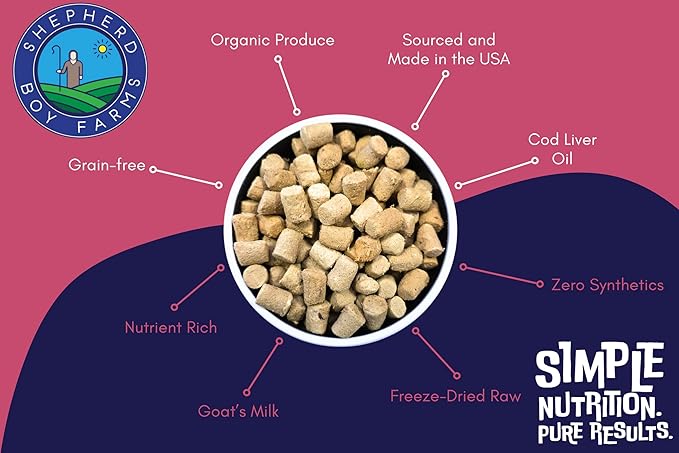 Shepherd Boy Farms Freeze-Dried Beef Cat Food – High-Protein, Grain-Free, Made with Organic Superfoods & Goat’s Milk (12oz)