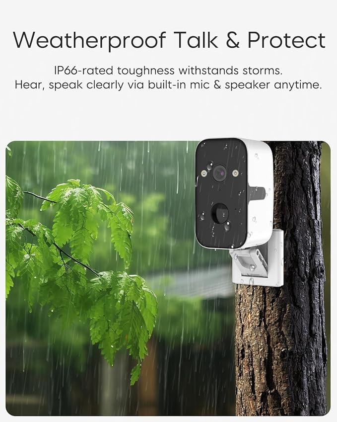 VSTARCAM 2K Solar Security Camera Wireless Outdoor, Free Cloud & SD Storage, No-Drill Magnetic Mount, 5G/2.4G Dual-Band WiFi 6, Motion Alerts, 6-Month Battery, Color Night Vision, IP66, 2-Way Talk