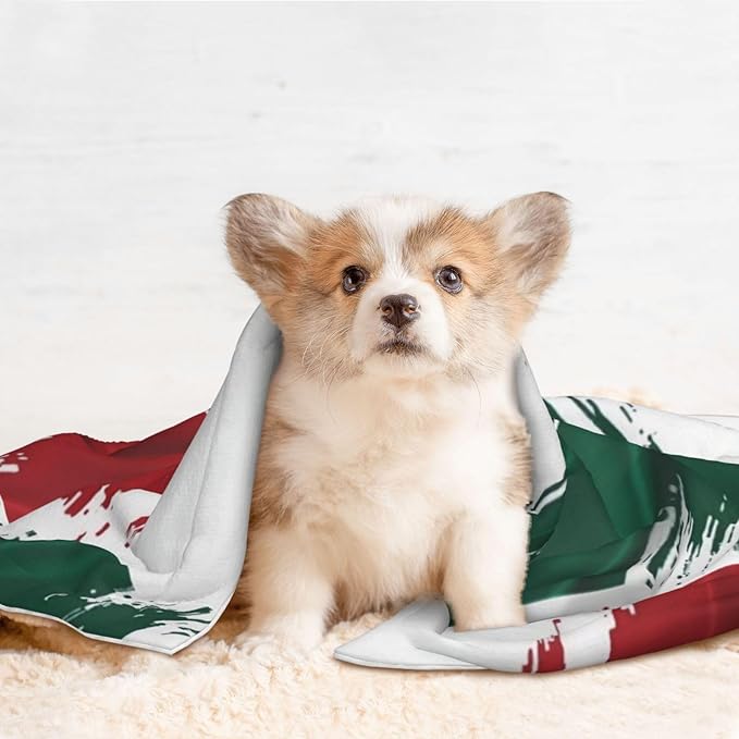 Pet Blanket for Travel and Home, Mexico Flag Cool Eagle, Reversible Plush Dot Design with Soft Grip Texture on One Side Perfect for Car Seats Moving Vehicles