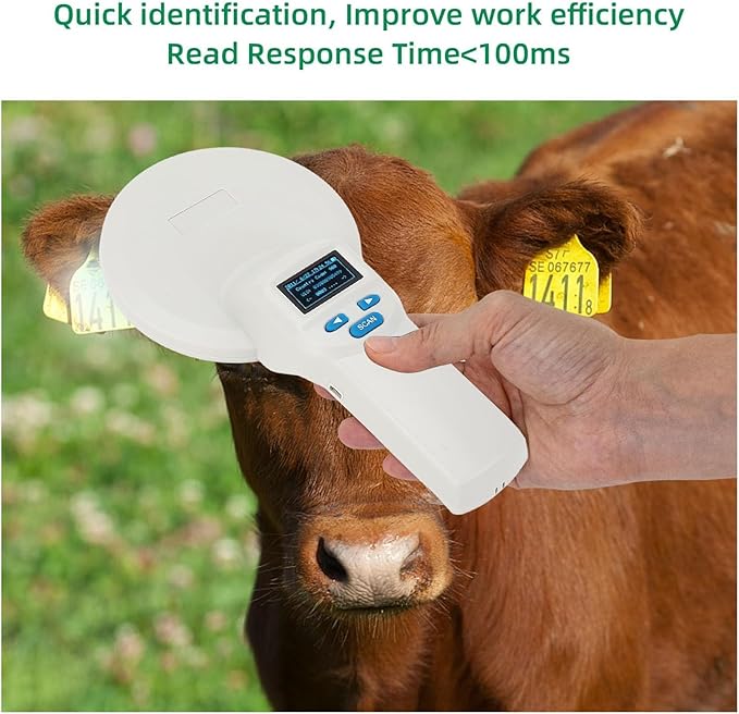Pet Microchip Scanner Large OLED Display USB Connection Animal Pet Tag Reader FDX B ISO11784 85 Portable Wireless Reader