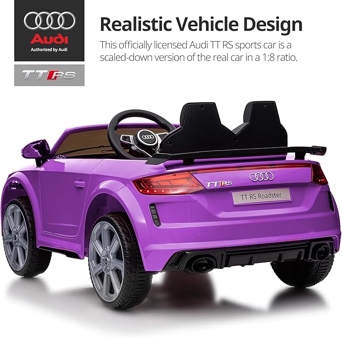 Electric Car for Kids, Licensed Audi 6V Kids Ride on Car Toy for Toddlers with Remote - Purple