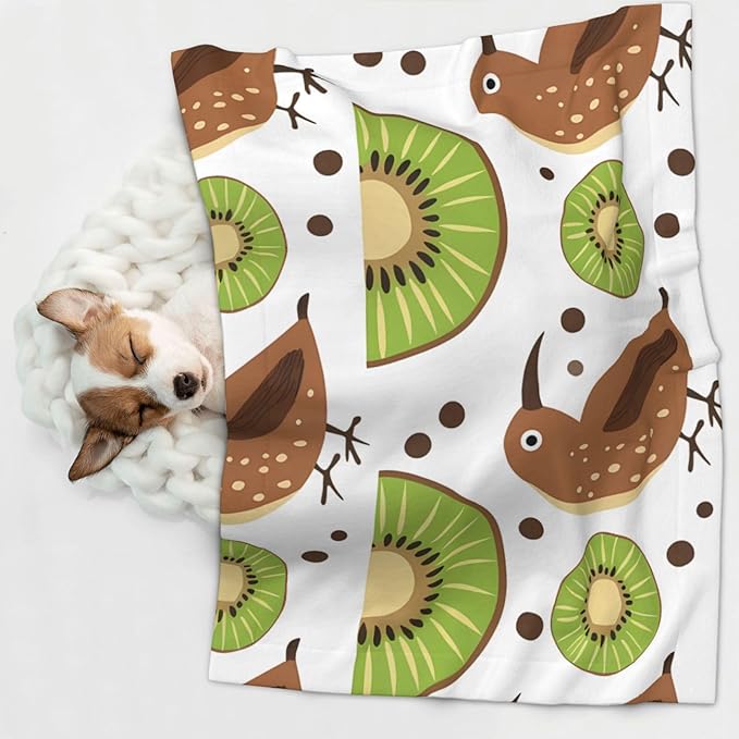 Kiwi Birds Kiwi Fruit Slices Dog Blankets for Small Dogs, Puppy Blanket Cute Pet Blanket for Dog, Puppy, Cat, Kitten Small