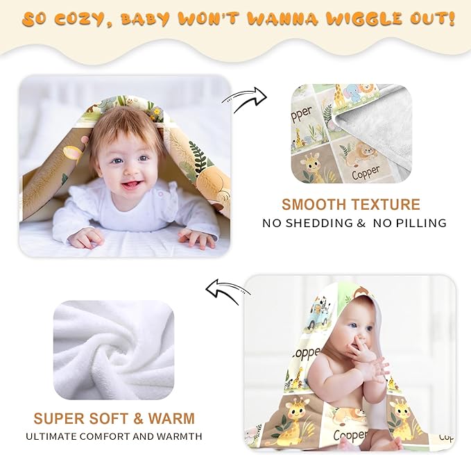 Ship Next Day, Personalized Baby Blanket – Printed in USA, Custom Baby Blanket for Boys & Girls, Baby Blanket with Name, Baby Shower, Easter, Christmas, Birthday Newborn & Toddler Gifts, Baby Gifts