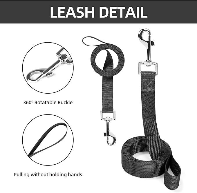 Small Dog Harness and Leash Set, Breathable Mesh Puppy Harness, Adjustable Dog Harness for Small Medium Large Dogs, No-Pull Pet Harness for Daily Walking (Black, Large)