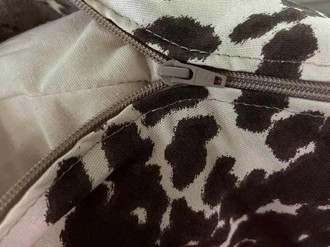 Organic Cotton Canvas Dog Bed: Removable Cover, Natural Fill - Made in USA (Cow Print Brown White, XX Large 50" x 8" inches)