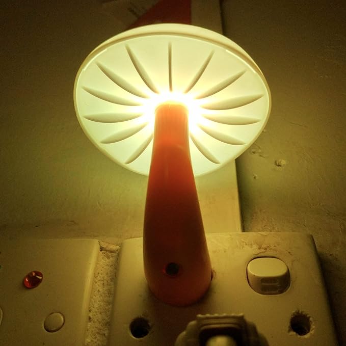 AUSAYE 2 Pack Sensor LED Night Light Plug in NightLight Energy Saving Wall Lamp Mushroom Night Lights for Bedroom, Bathroom,Toilet,Hallway,Kitchen,Kids,Adults Warm White