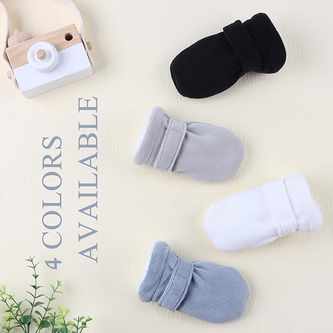 Zsedrut No Scratch Baby Mittens Toddler Infant Fleece Lined Gloves Winter Warm Mitten for Baby Boys Girls