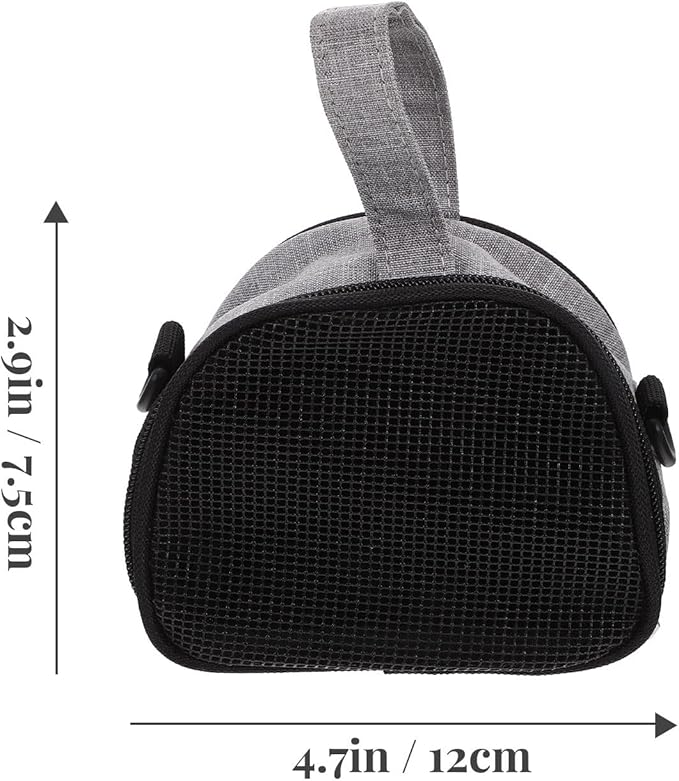 Beaupretty Oxford Cloth Hamster Carrier Bag Portable Breathable Guinea Pig and Bird Travel Carrier Small Grey for Outdoor Use