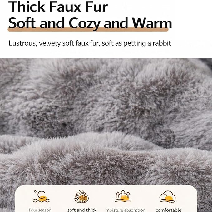 Dream Cloud Pet Sofa Bed Machine Washable Waterproof Supportive Comfort Non-Slip Plush Pet Couch Bed with Raised Edge for Sofa Car Floor, Small Medium Dogs Cats, Furniture Protector (Coffee)