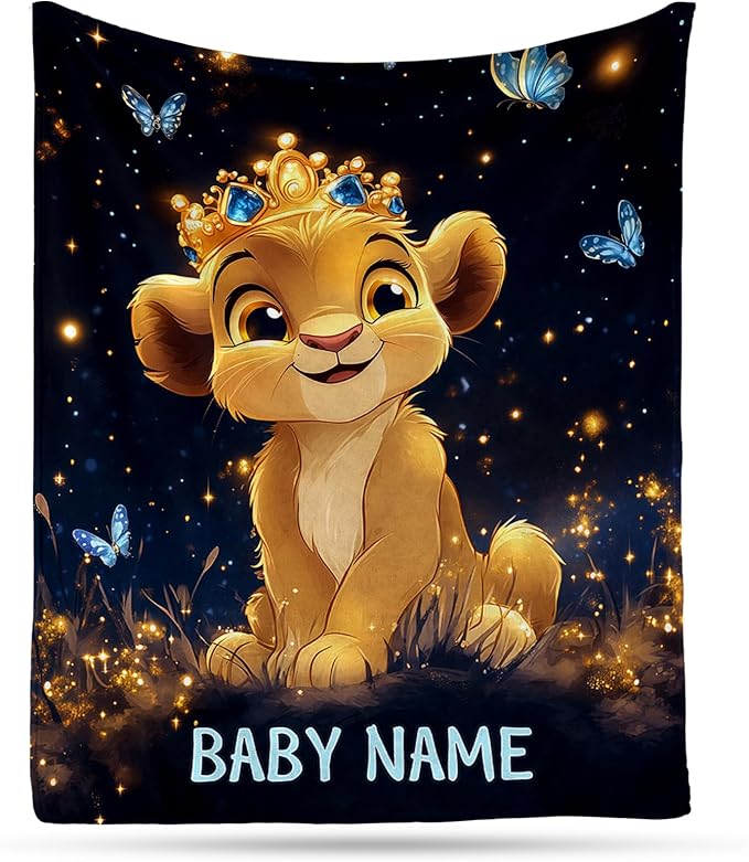 Ship Next Day, Personalized Baby Blanket – Printed in USA, Custom Baby Blanket for Boys & Girls, Baby Blanket with Name, Baby Shower, Easter, Christmas, Birthday Newborn & Toddler Gifts (Style 21)