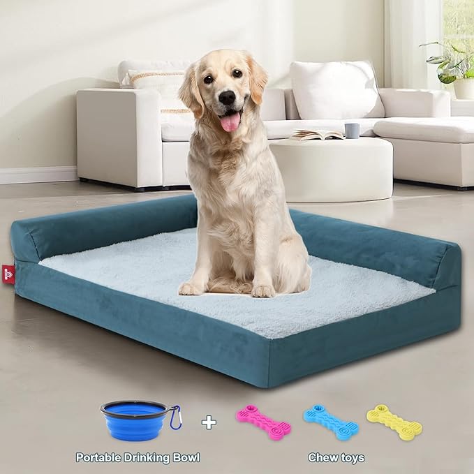 Dog Mattress for Large Dogs,Washable Comfortable Pet Beds with Removable Cushion&Nonskid Bottom,Sofa Couch Dog Bed Pillow Ultra Plush Mattress Pet Bed for Dogs Cats
