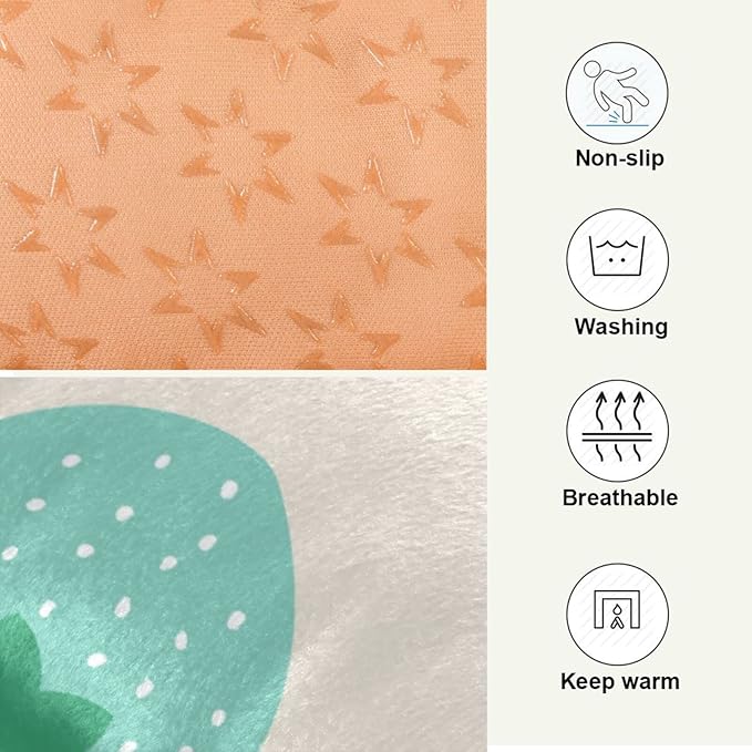 Pet Bed Strawberry Fruits Dog Bed Mat Absorbing Non Slip Pad Pet Sleeping Mat for Small, Medium, and Large Dogs Puppy Cat 36 in x 24 in