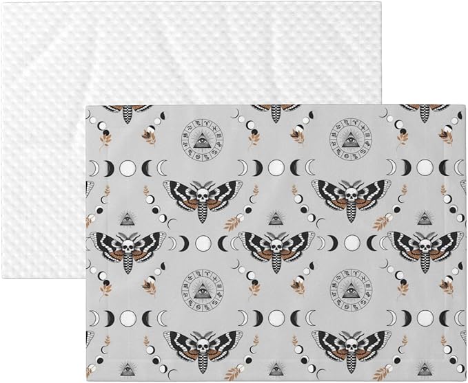 Pet Blanket for Couches and Beds, Butterfly Dead Head Sun Moon, Reversible Double Sided Plush Design with Soft Bumpy Texture and Smooth Surface, Furniture Protector