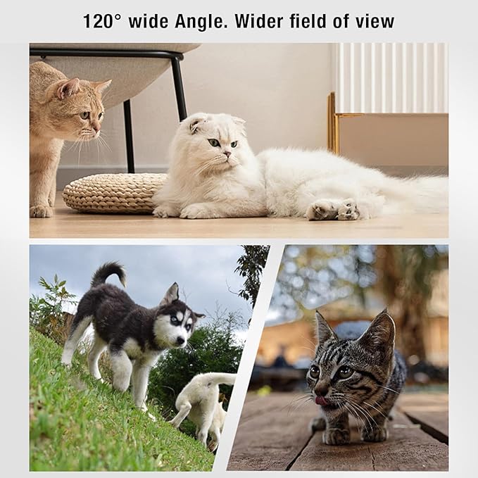 Cat Camera Collar, HD 1080P Dog Collar Camera, 120° Wide Angle Lens, Mini Body Camera Action Camera for Dogs Cats Present Indoor Outdoor, OTG Support (Black)