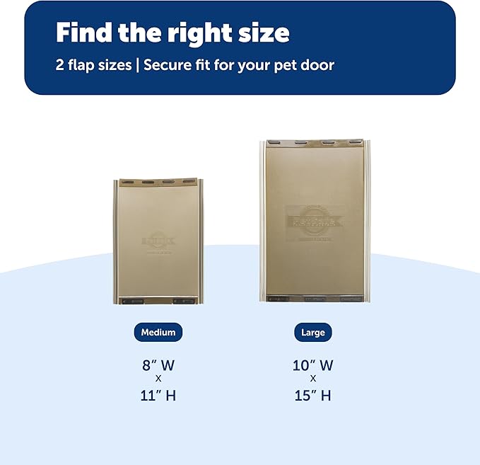 PetSafe Classic Replacement Flap - Maintains Weather Seal - Soft Tinted Vinyl Flap with Magnetic Closure - Compatible with Wall Entry & Patio Panel Pet Doors - Easy to Install - Medium