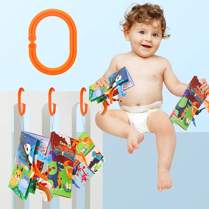 3 Pcs, Baby Books 0-6 Months, Crinkle Books for Babies, Touch and Feel Books for Infants, Infant Tummy Time Toys 0 6 9 Months, Sensory Toys for Babies, Baby Books
