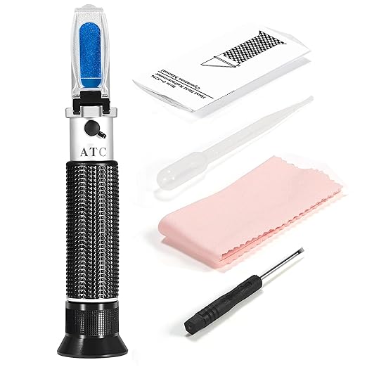 Seawater Salinity Refractometer,V-Resourcing Automatic Temperature Compensation Sea Water Salinity Measurer for Aquarium, Hydrometer, 0-100ppt & 1.000-1.070 Salinity Specific Gravity