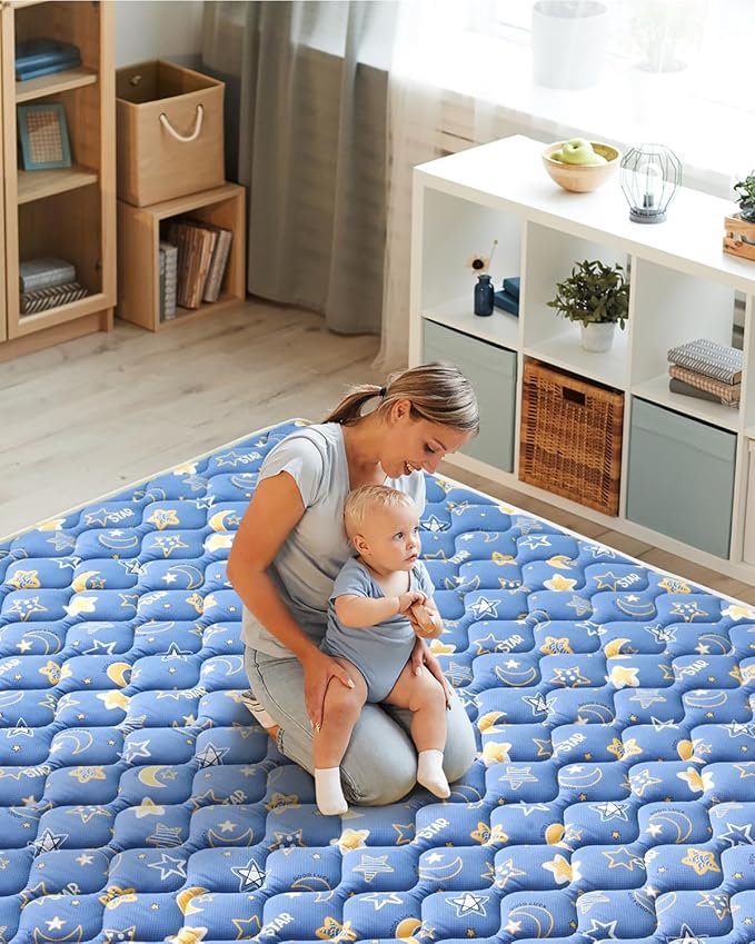 Premium Foam Baby Play Mat 79" X 71", Extra Large Activity Playmats for Babies,Toddlers, Infants, Soft Thicker Sponge Baby Mat for Floor, Play & Tummy Time, Machine Washable for Easy Care