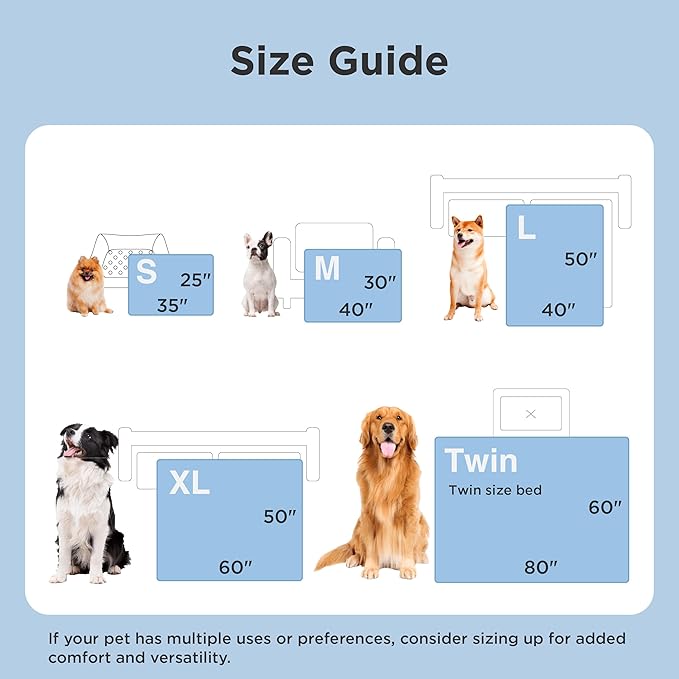 Bedsure Cooling Blanket for Large Dogs with Breathable Air-Core Fill Q-MAX>0.4 - Lightweight Pet Cat Throw Cold Blanket Washable for Summer，Soft Dog Cooling Mat for Couch Bed, Arctic Blue, 50x60