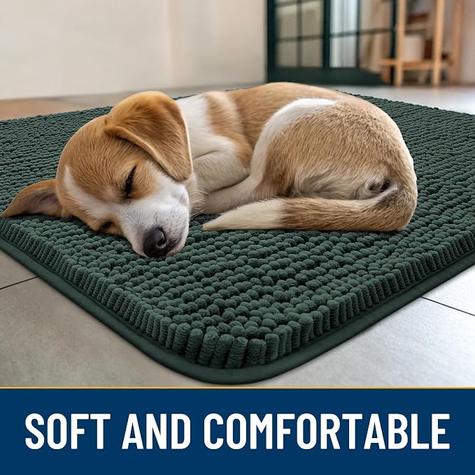 Smiry Dog Door Mat for Muddy Paws 59x24, Absorbent Dirt Trapper, Non-Slip