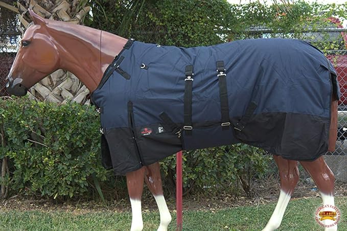 HILASON 1200D Winter Waterproof Poly Horse Blanket Belly Wrap | Turnout Blankets for Horses