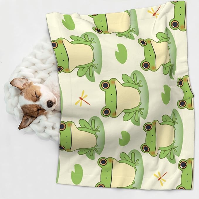 Cute Frogs Throw Blanket - Animal Blanket for Dog Cat Pet Blankets 40x30 for Couch Sofa Bed