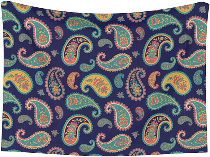 Reversible Plush Throw for Dogs and Cats, Colorful Paisley Flowers, Double Sided Blanket with Nubby Dot Side and Sleek Side Ideal for Cuddling Nesting Security