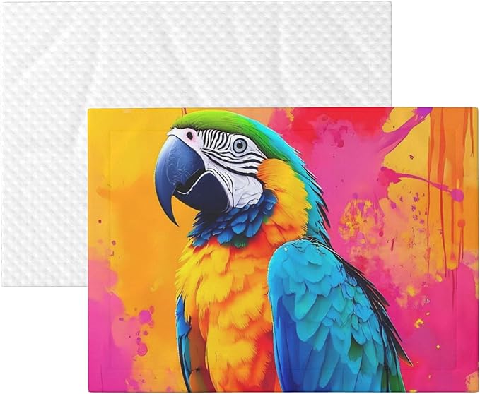 Waterproof Dog Blanket Soft Pet Blanket for Puppy Cat, Fleece Cat Throw Blankets for Furniture Bed Couch Sofa Reversible - Vibrant Parrot Splash Art