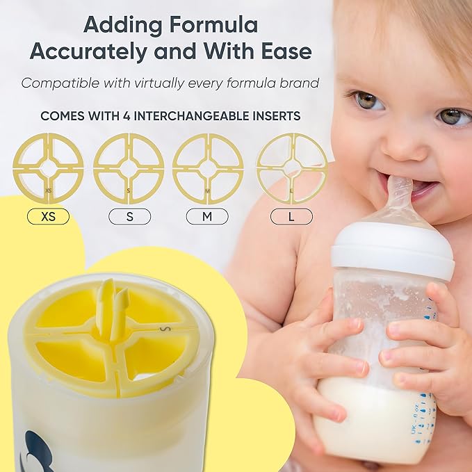 Formula Dispenser - Completely Replaces Hand Scooping - Fill The Desired Portion with just a Few clicks - Formula Container to go - 10ounces Baby Milk Powder Storage