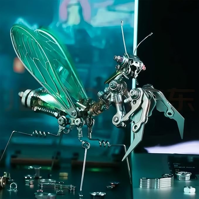 Adult 3D Metal Puzzle, Punk Mantis Metal Model Set，3D Puzzle Mechanical Insect Building Blocks, Fun DIY Assembly, high-end Men's Gifts.