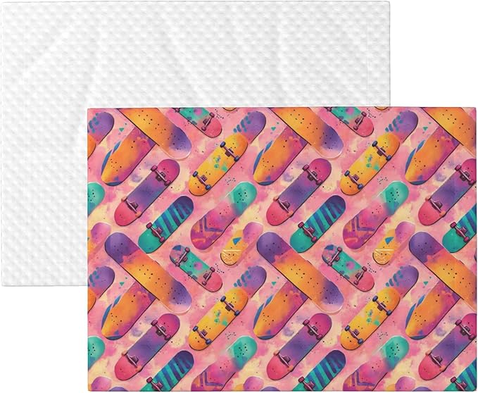 Waterproof Dog Blanket Soft Pet Blanket for Puppy Cat, Fleece Cat Throw Blankets for Furniture Bed Couch Sofa Reversible - Watercolor Colorful Skateboards