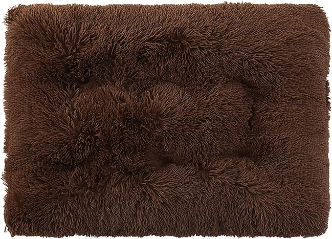 Dog Crate Mat, Dog Bed for Large Dogs, Comfy Fluffy Kennel Pad Anti-Slip for Dog beds & Furniture, Quilted Dog Bed for Pets for Medium/Small Dogs Cats (Color : Coffee, Size : 16.9x11)