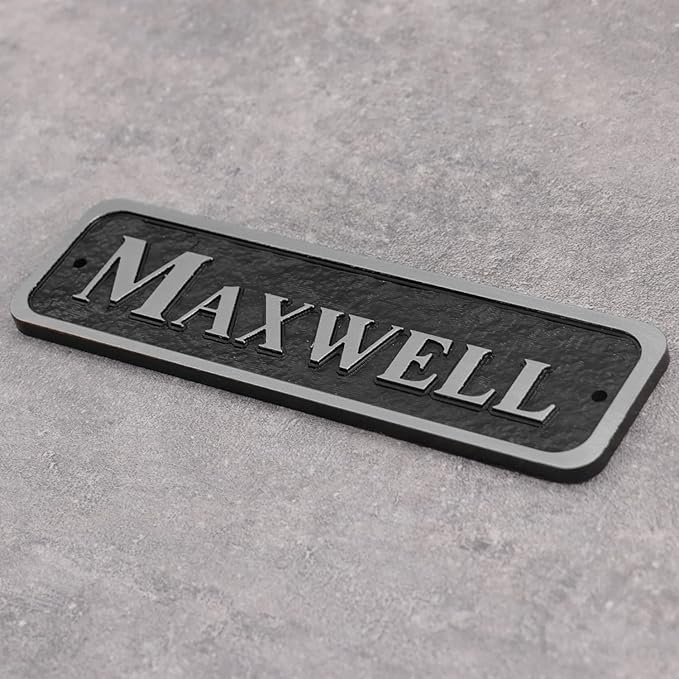 Acrylic Horse Stall Name Plate, 2.4" x 8" Personalized Stall Signs, UV Protected, Custom Pet Name Sign, All Weather Adhesive, Mounting (Silver, Style 3)
