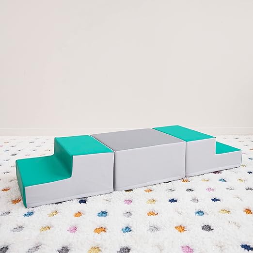 ECR4Kids SoftZone Junior Mix n' Match Step, Beginner Playset, Emerald, 2-Pack