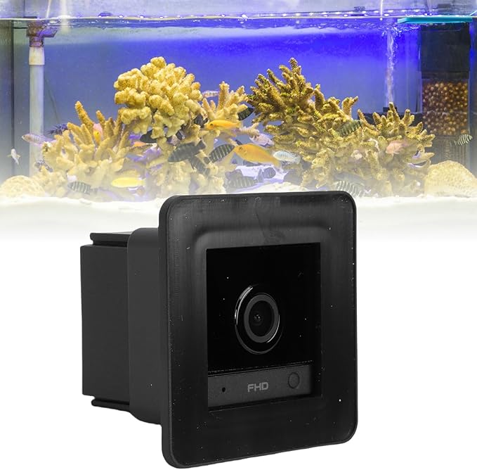 Fish Tank Camera, 2K HD 140 Wide Angle Anti Glare WiFi Aquarium Camera, AI Motion Detection Fish Tank for Reptile Terrarium