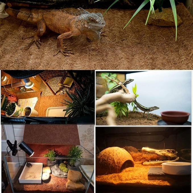 Hamiledyi Reptile Carpet 118" L x 16" W Natural Coconut Fiber Tortoise Carpet Mat for Pet Terrarium Liner Reptile Supplies for Lizard Snake Chamelon Turtle Bedding Bunny Rabbit Mat