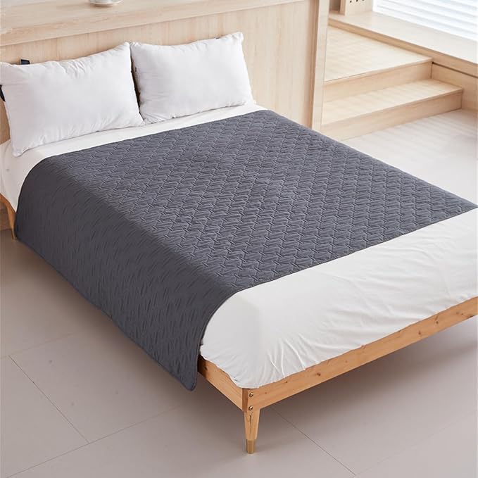 GIBZ Waterproof Dog Bed Blanket Cover Anti Slip Pet Furniture Protector Washable Large Washable Quilted Mat for Indoor, Dark Grey, 100x127cm