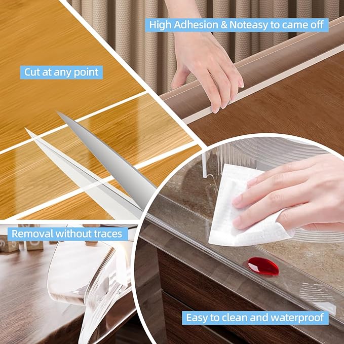 0.8 in x 13.12 FT,Edge Corner Protector Baby Proofing,Soft Clear Furniture Table Corner Guard & Edge Safety Cabinet Door Bumper,Crib Bumpers,Window Sill Protector,Wall Protector