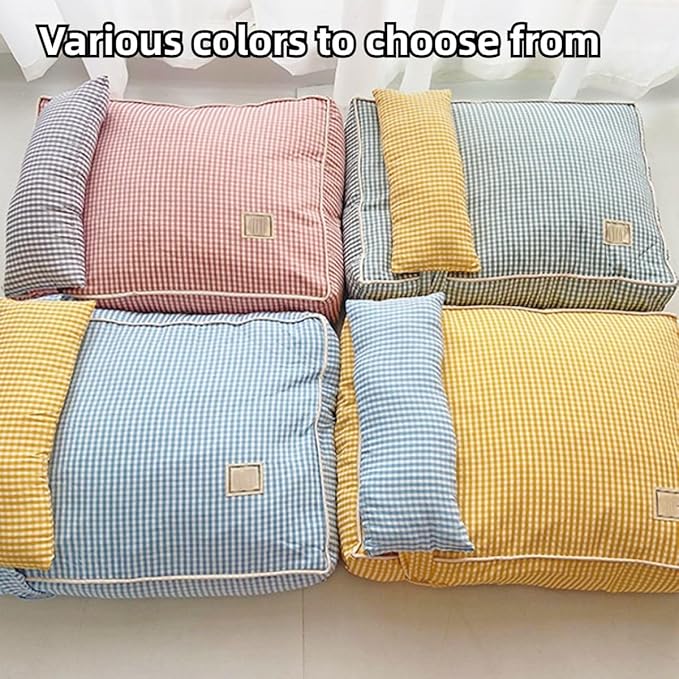 Dog Bed for Small Dogs, Dog Mattress with Pillow for Crate Kennel, Sofa Dog Bed, Super Soft Pet Bed for Medium, Small Dogs Breeds,Pet Bed Puppy Bed,Beds & Furniture (Blue,Large)