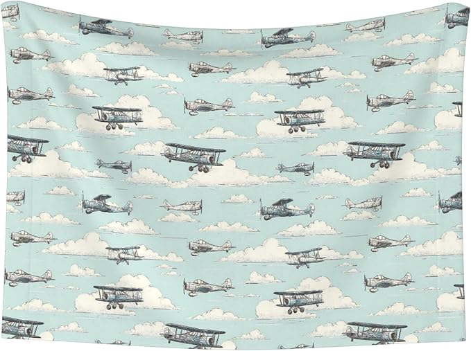 Waterproof Dog Blanket Soft Pet Blanket for Puppy Cat, Fleece Cat Throw Blankets for Furniture Bed Couch Sofa Reversible - Airplanes in The Sky 1