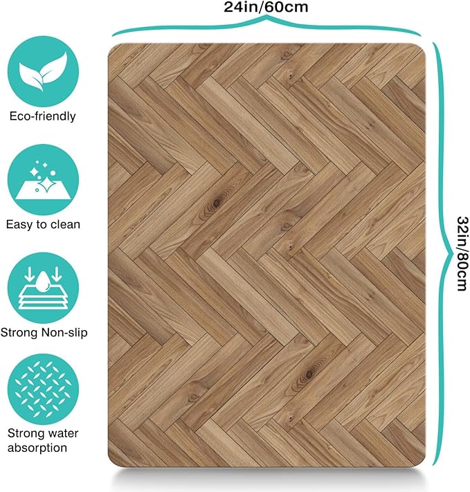 Pet Feeding Mat for Floors Waterproof Dog Mat for Food and Water Absorbent Quick Dry Non Slip mat for Cat Bowls