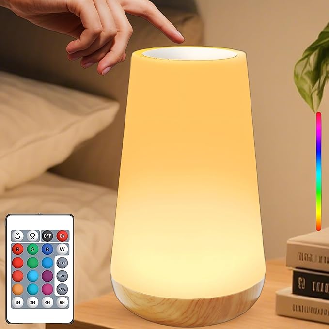 Night Light for Baby Nursery, 13 Colors Changing Touch Dimmable Night Lamp with Timer, Rechargeable Kids Night Light Portable for Bedtime Routine Baby Breastfeeding