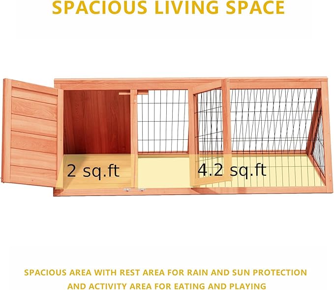 Bunny Cage Outdoor, Wooden Chicken Coop, Portable Chicken Run, Triangle Quail Coop with Ventilating Wire Poultry Hutch for Small Animals (Natural Wood)