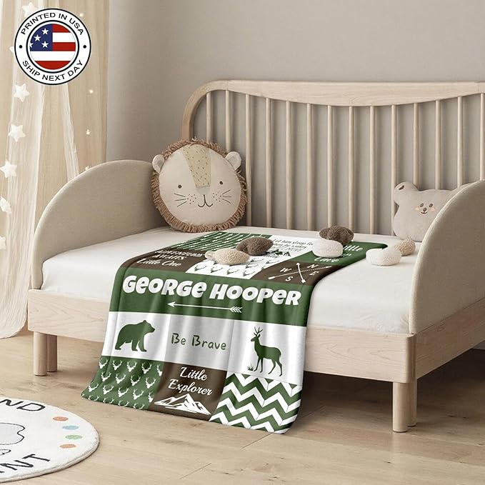 Ship Next Day, Personalized Baby Blanket – Printed in USA, Custom Baby Blanket for Boys & Girls, Baby Blanket with Name, Baby Shower, Easter, Christmas, Birthday Newborn & Toddler Gifts, Baby Gifts
