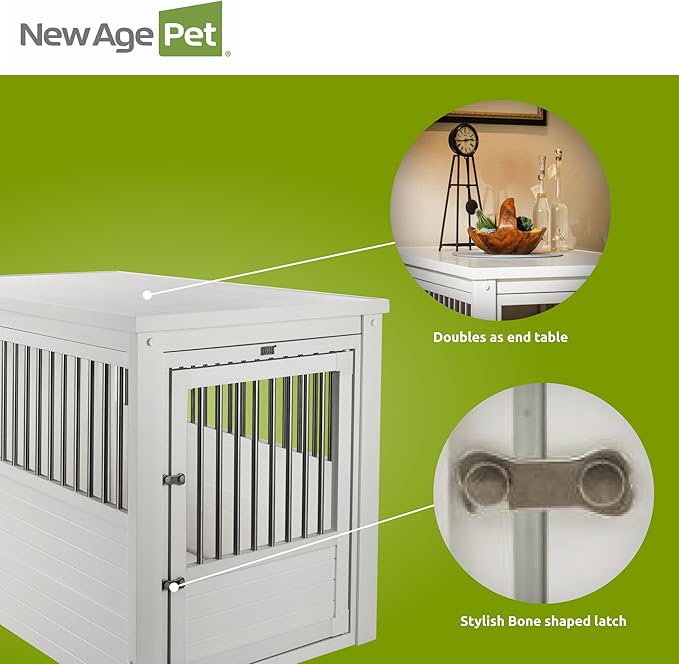 New Age Pet EHHC404XL ecoFLEX Pet Crate/End Table, Antique White, X-Large