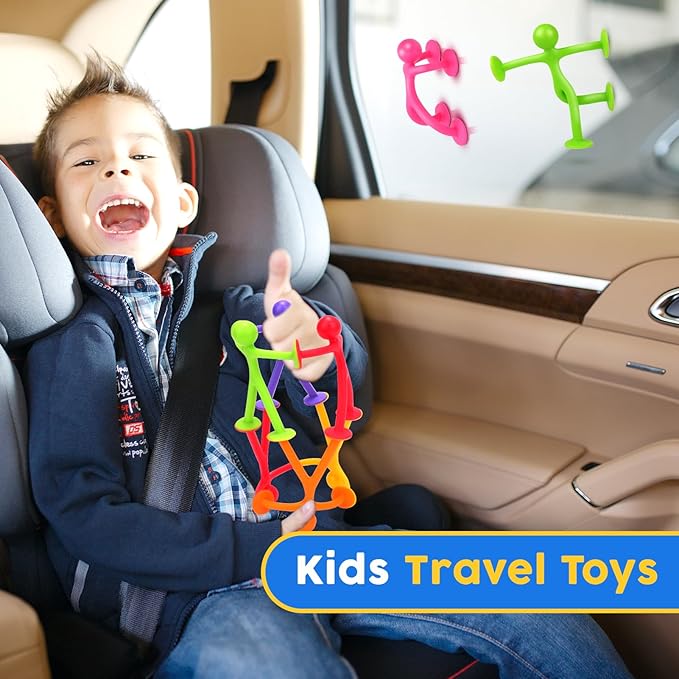 OleOletOy Suction Fidget Toys for Kids: 21 Pack Suction Cup People Toys - Fidget Toys Bulk Treasure Box Toys for Kids Autism Classroom Calm Down Corner - Prizes for School Party Favors